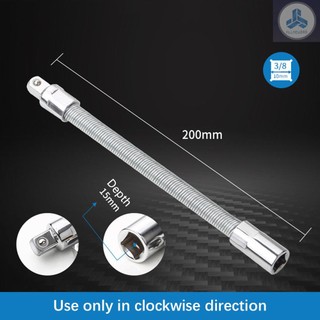 3Pcs Flexible Socket Extension Cables 1/4 3/8 1/2 Flex Socket Extension Bar Set Drive Light Impact Extender