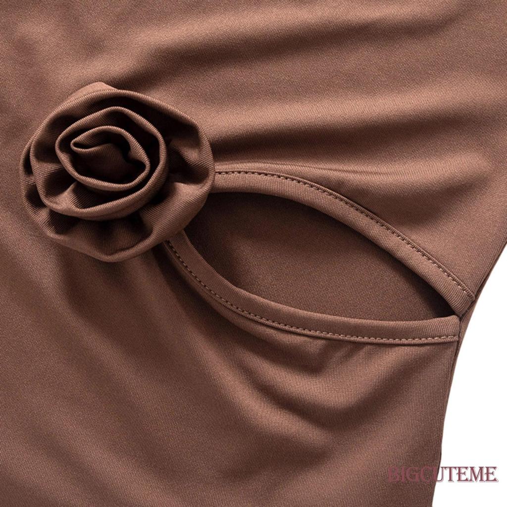 [] - Áo Sát Nách Cổ Tròn In Họa Tiết Hoa 3D Ôm Dáng Thời Trang Mùa Hè Cho Nữ