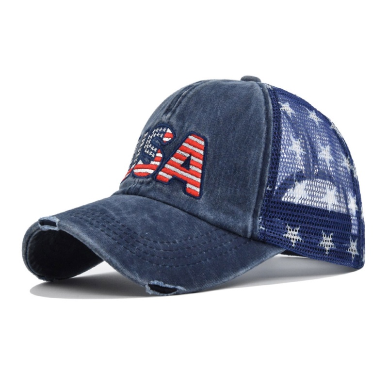 Mũ Lưỡi Trai Họa Tiết US-Flag Có Thể Điều Chỉnh Thời Trang Xuân Hè Cho Người Lớn