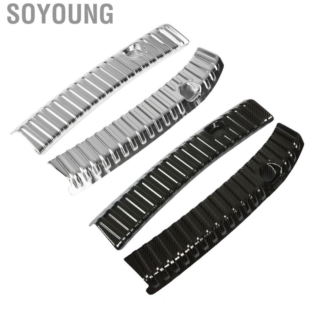 Soyoung 2Pcs Rear Bumper Sill Protector Trim Guard Split Design Stainless Steel Trunk for Tesla Model Y 2021 2022 2023