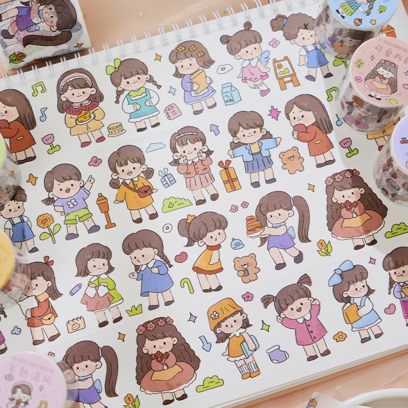 Cuộn Băng Keo Giấy Dán Trang Trí Sổ Tay Nhật Ký DIY