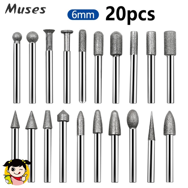 Bộ 20 Mũi Mài 6mm Chuyên Dụng Cho Máy Mài Điện