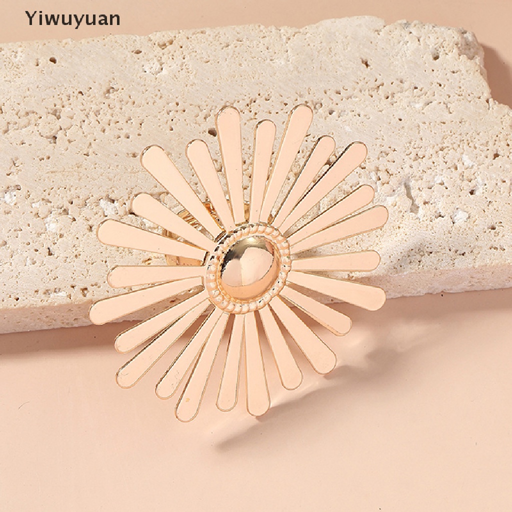< Yiwuyuan > Nhẫn Hình Hoa Hướng Dương Bằng Kim Loại Lớn Có Thể Điều Chỉnh Làm Quà Tặng Ngày Lễ Cho Nữ