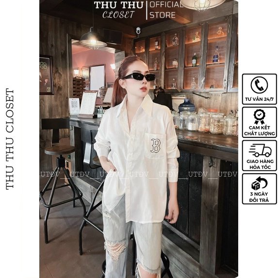Áo sơ mi trắng chữ túi siêu đẹp. Size S M