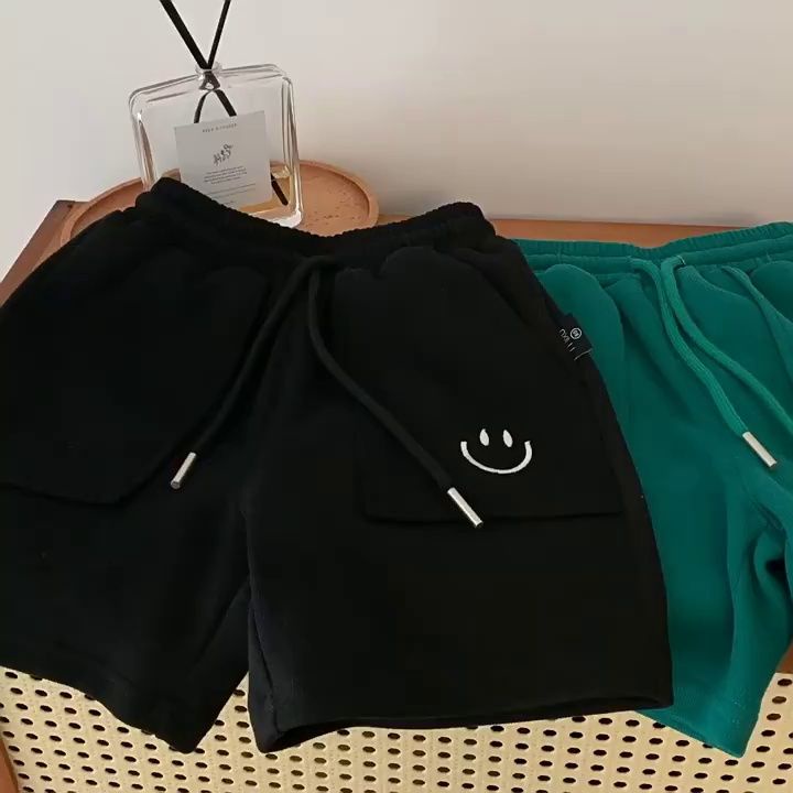Quần Short Thể Thao Màu Trơn Họa Tiết Hoạt Hình Cho Bé