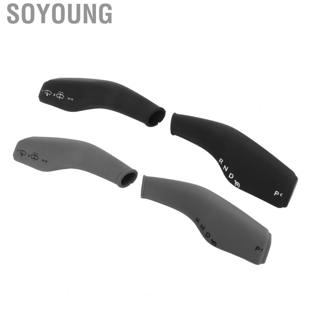 Soyoung Wiper Lever Cover  Stylish Decoration 2PCS Steering Wheel Shift Easy To Install All Inclusive Effective Protection for Car