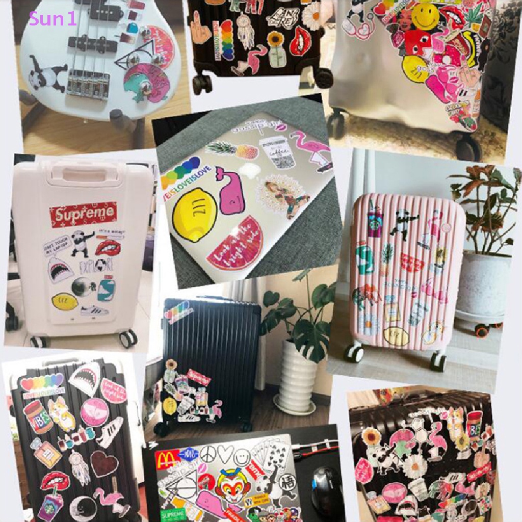 Set 50 Sticker Dán Trang Trí Đàn Guitar Bằng PVC Chống Nước Tiện Dụng