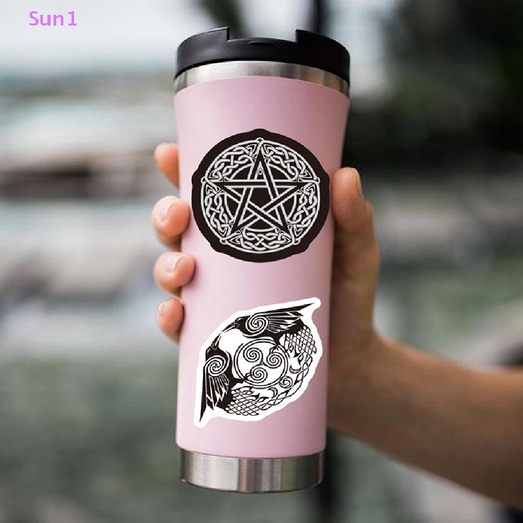 Set 50 Sticker Sun1 &gt; Phong Cách Viking Trang Trí Ván Trượt / Guitar / Guitar / Va Li