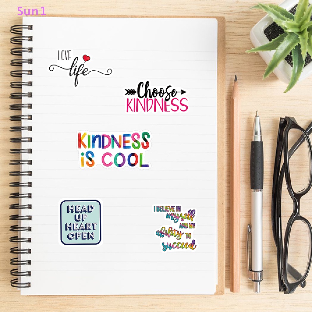 Sun1 > 52 Miếng Dán Đề Can In Câu Nói Truyền Cảm Hứng Bằng Tiếng Anh DIY Trang Trí Sổ Tay / Laptop / Phòng Học Cho Bé