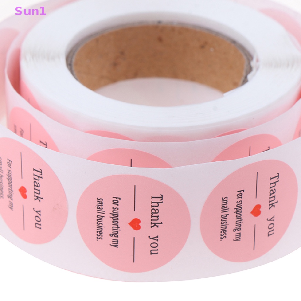 Bộ 500 Miếng Dán Màu Hồng In Chữ Thank You Sun1 Dùng Trang Trí Sổ Tay