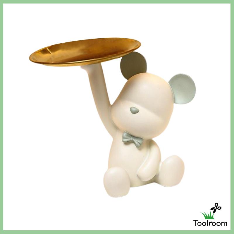 Giá Đỡ Chìa Khóa / Đồ Ăn Vặt Bằng Nhựa Resin Thủ Công Hình Gấu Để Bàn Trang Trí