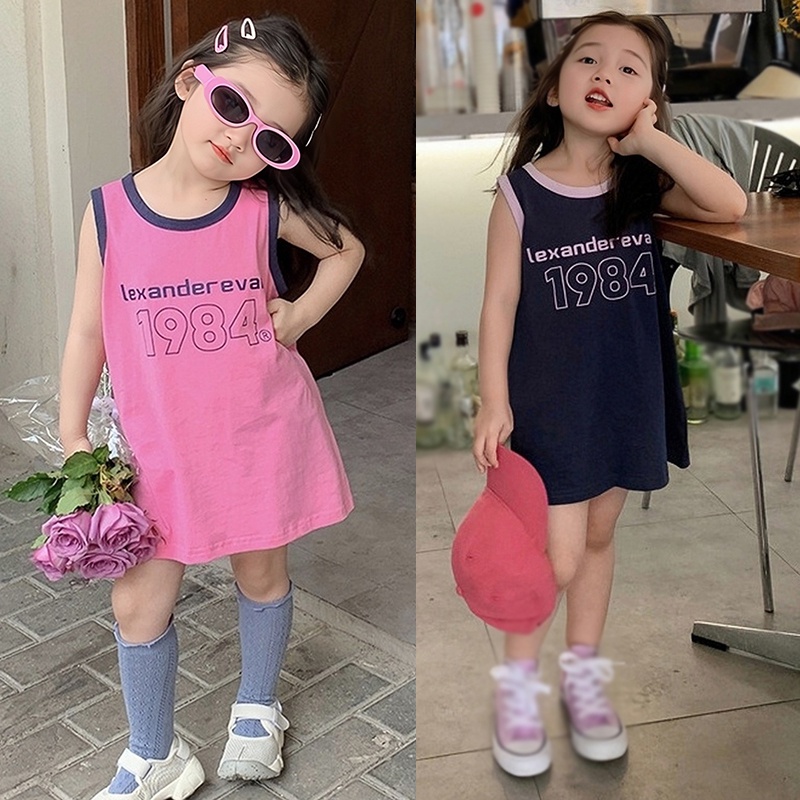 Khung Treo Đồ Dùng Em Bé Tiện Dụng Chất Lượng Cao❤Đầm Không Tay In Chữ Phong Cách Hàn Quốc Dễ Thương Thời Trang Mùa Hè Dành Cho Bé Gái 3-8 Tuổi