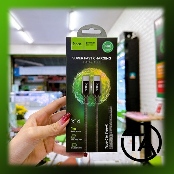 Cáp sạc nhanh HOCO 60w X14 1M ( 2 đầu Type-C ) hàng như hình.