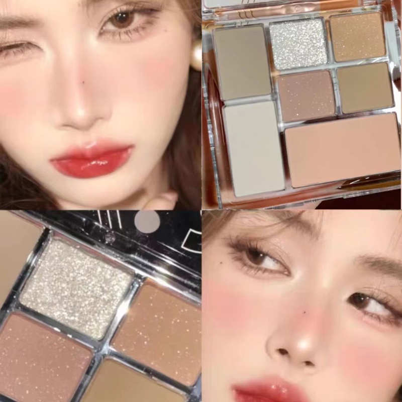 Bảng Phấn Mắt 7 Màu Sắc Tông Lì / Lấp Lánh Chống Thấm Nước Trang Điểm Mịn Màng