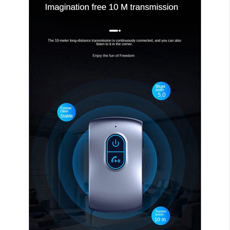 1 Bộ Chuyển Đổi Bluetooth 5.0 Aux Bluetooth 5.0 2 Trong 1 Pin 16H Cho Xe Hơi