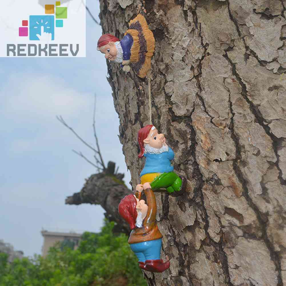 Đồ trang trí Chú Lùn Leo Cây Bằng Nhựa Resin Trang Trí Trong Nhà / Ngoài Trời