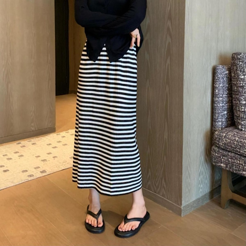 COZOK Chân Váy Dệt Kim Lưng Cao Thời Trang Xinh Xắn Cá Tính