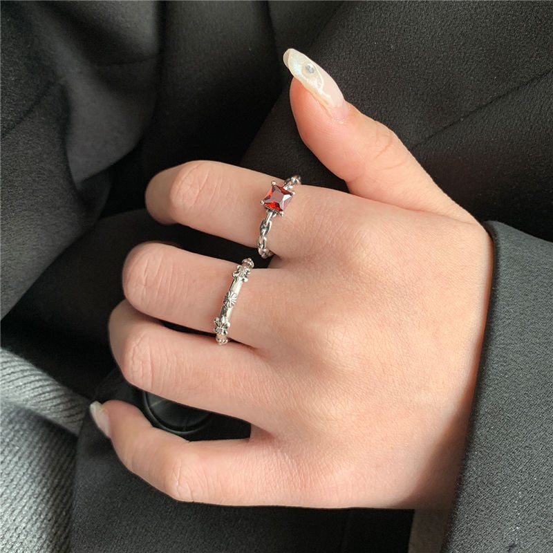 Nhẫn Hở Mạ Bạc 925 Phong Cách retro Sang Trọng Cho Nữ