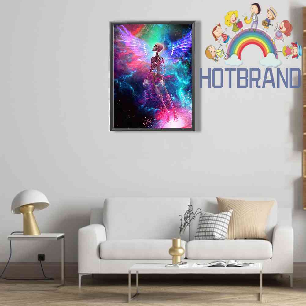 Tranh Đính Đá Kim Cương Toàn Bộ 5D DIY Hình Vẽ Bộ Xương Người Trang Trí Nhà Cửa