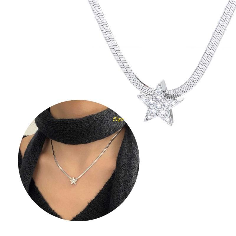 Vòng Cổ Choker Y2k Mặt Ngôi Sao Bằng Đồng Cho Nữ