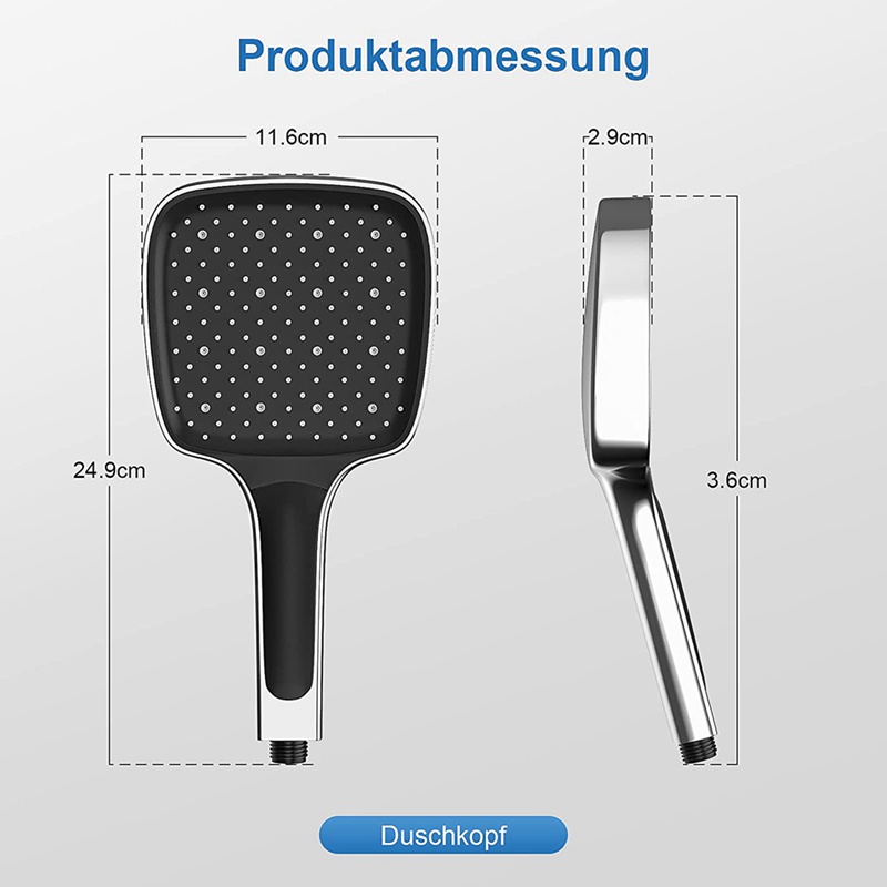 Đầu Vòi Sen Tiết Kiệm Nước Với 3 Chế Độ Áp Lực Phun Tiện Dụng