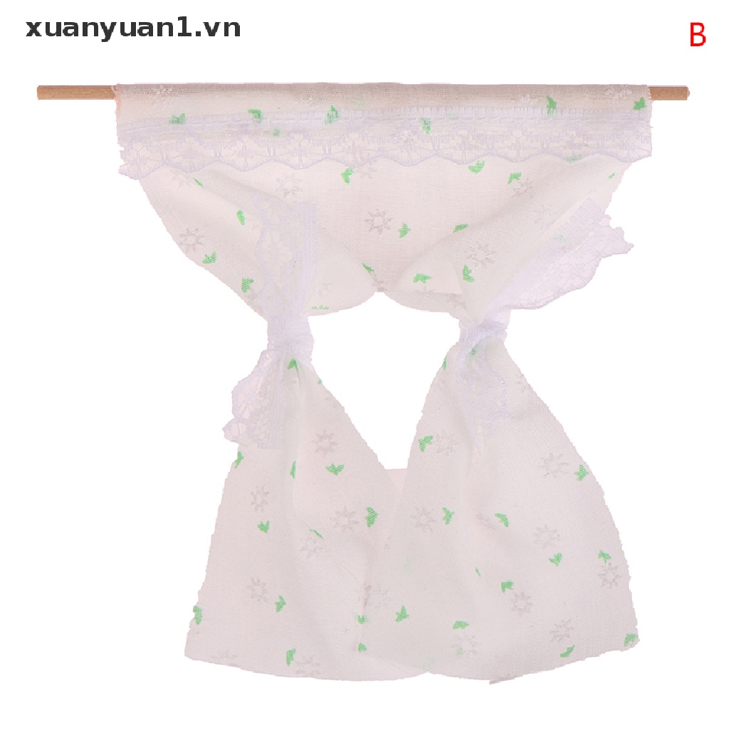 1 Rèm Cửa Ren Hoa Cúc Xinh Xắn Cho Nhà Búp Bê Tỉ Lệ 1: 12