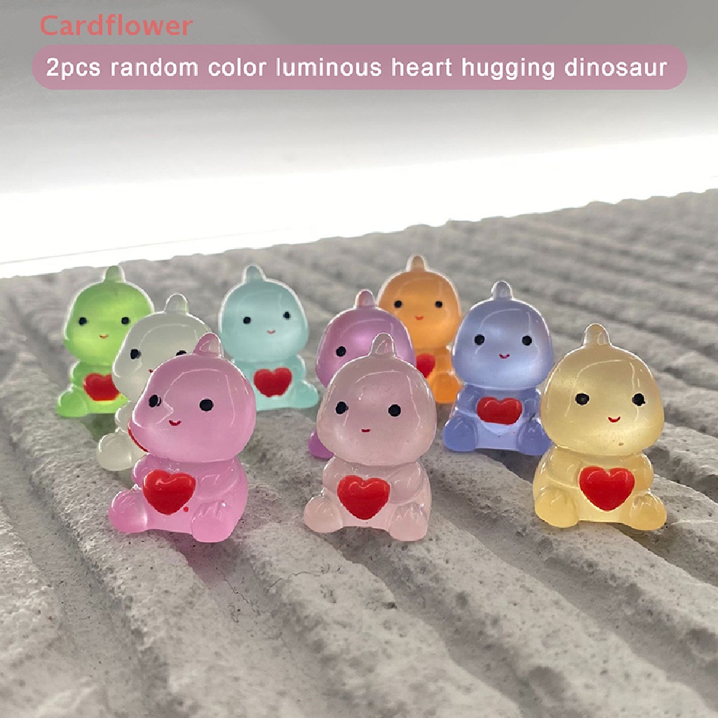 Bộ 2 Khủng Long Hoạt Hình Bằng Nhựa Resin Phát Quang Trang Trí Xe Hơi Mới