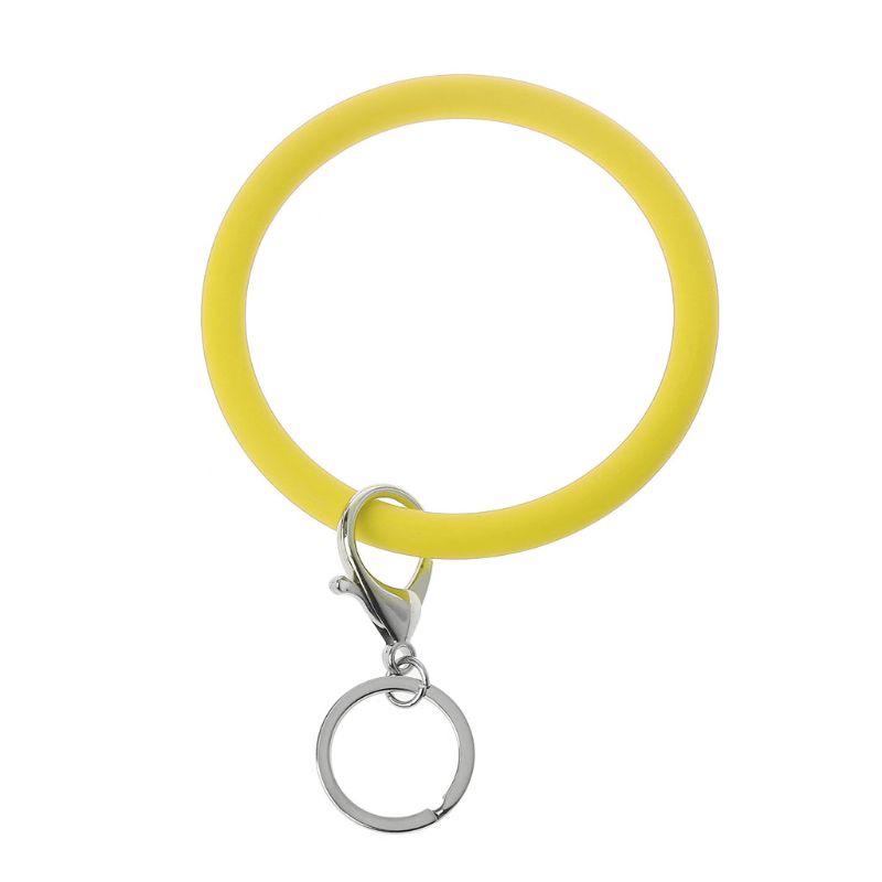 Vòng Đeo Tay Thể Thao Bằng Silicone Kèm Móc Khóa Đơn Giản