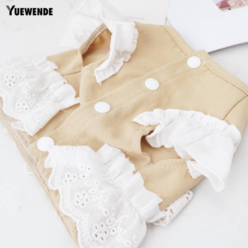 Yue.z Trang Phục Họa Tiết Hoa Viền Ren Trắng Cỡ Nhỏ Vừa Nhỏ Cho Thú Cưng