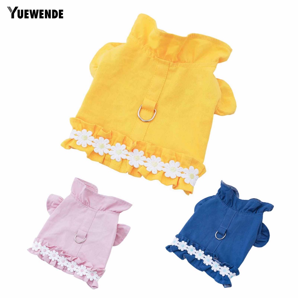 Yue.z Trang Phục Áo Thun Họa Tiết Hoa Màu Trắng Cỡ Nhỏ / Trung Bình / Nhỏ Thời Trang Cho Thú Cưng