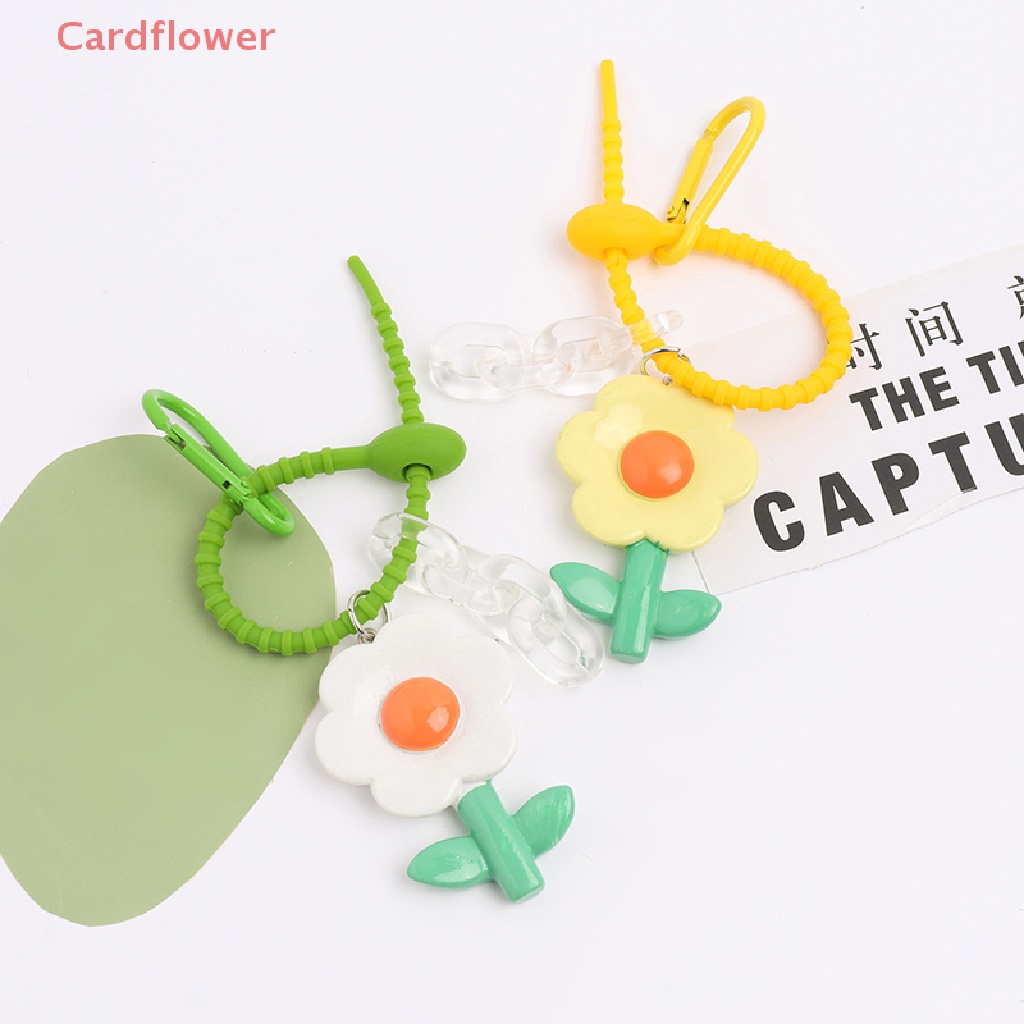 Móc Khóa Xe Hơi Đính 1 Bông Hoa Nhỏ Xinh Xắn Cho Nữ 1 Cái