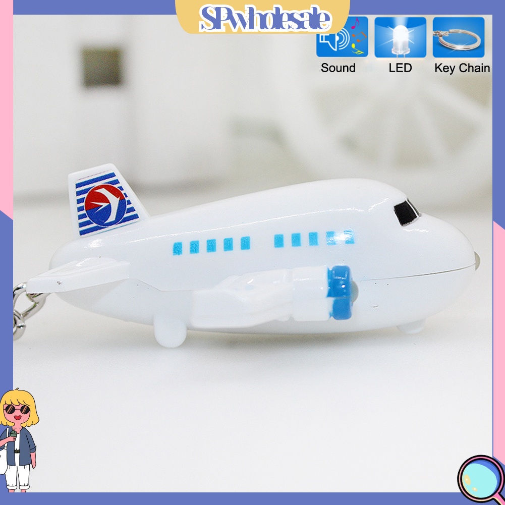 <SPwholesale> Móc Khóa Hình Máy Bay Có Đèn LED Dễ Thương