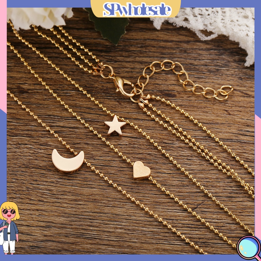 &lt;SPwholesale&gt; Vòng cổ Nhiều Lớp Hình Ngôi Sao Bằng Thép Không Gỉ Thời Trang Cho Nữ