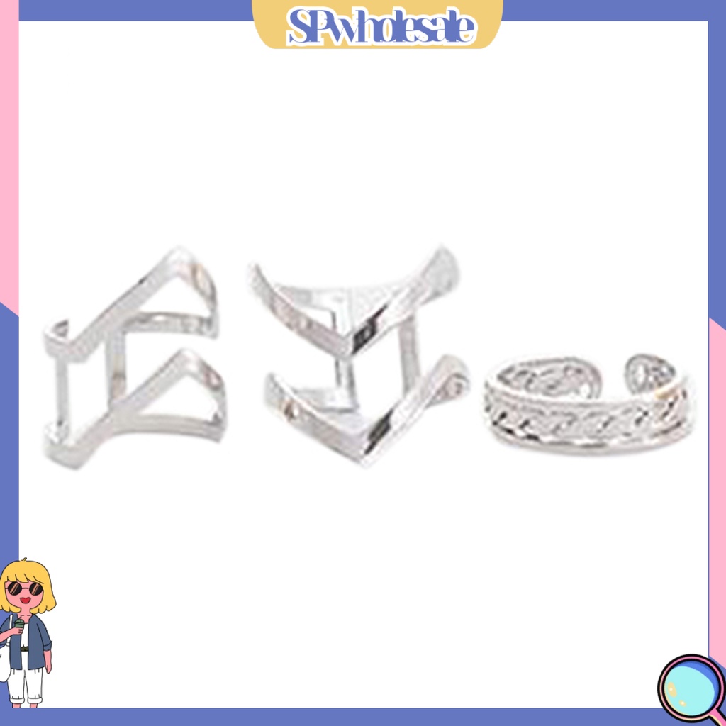 <SPwholesale> Set 3 Nhẫn Đeo Khớp Ngón Tay Hình Mũi Tên Thời Trang Cho Nữ