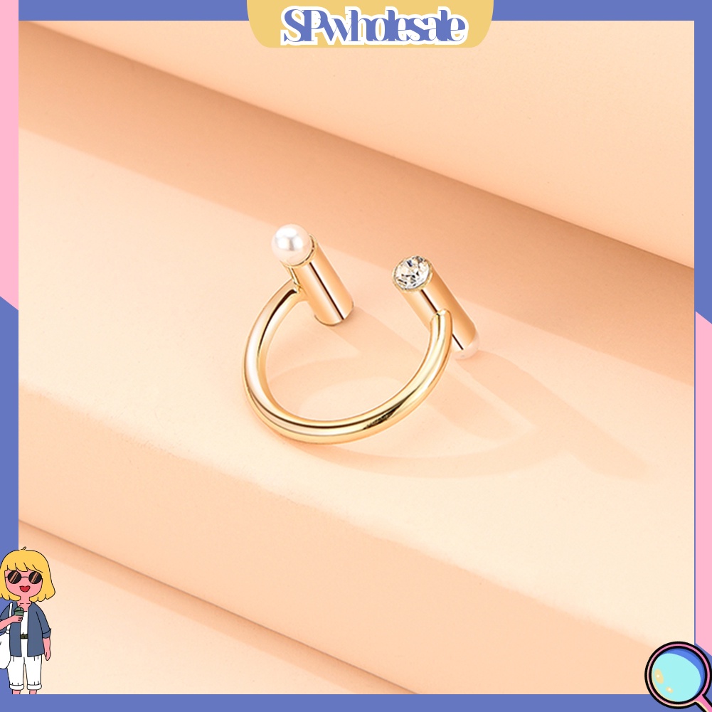 <SPwholesale> Nhẫn Hở Đính Ngọc Trai Nhân Tạo Thời Trang Dành Cho Nữ