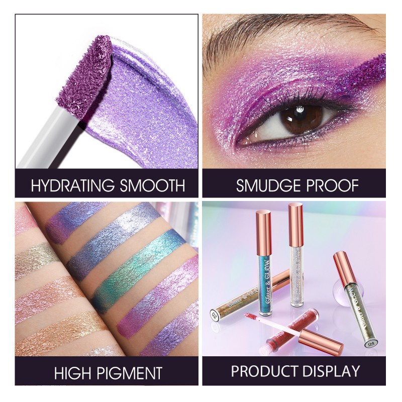 Phấn Mắt Dạng Lỏng Ánh Kim Lấp Lánh Lâu Trôi 10 Màu Sắc Tùy Chọn