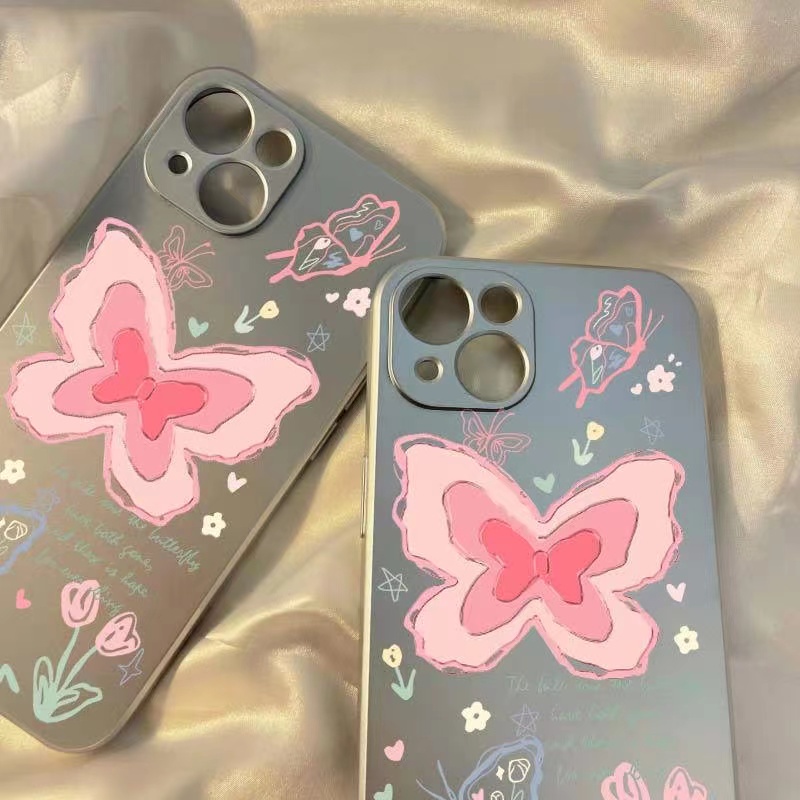 Ốp Điện Thoại Silicon Mềm Trong Suốt Chống Sốc Họa Tiết Bướm Sang Trọng Cho IPhone 14 Pro Max 13 12 11 Plus XS X XR 6 6s