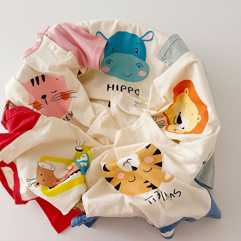 Áo Thun Tay Ngắn In Hoạt Hình Chất Liệu cotton Thời Trang Cá Tính Dành Cho Bé