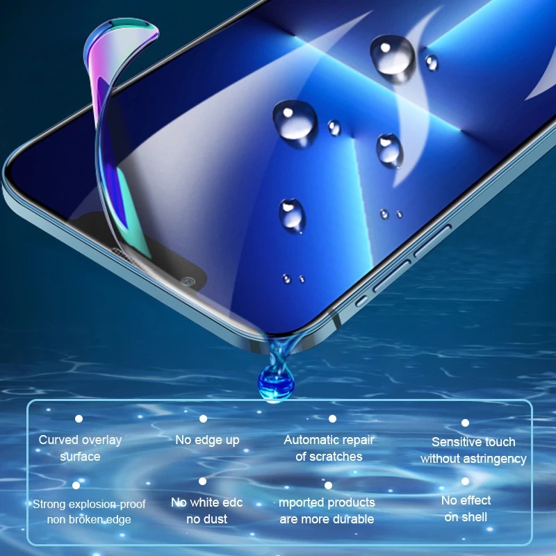 Miếng Dán Hydrogel Bảo Vệ Màn Hình Cho IPhone 14 13 12 11 Pro Max XR XS Max 6 6S 7 8 Plus SE