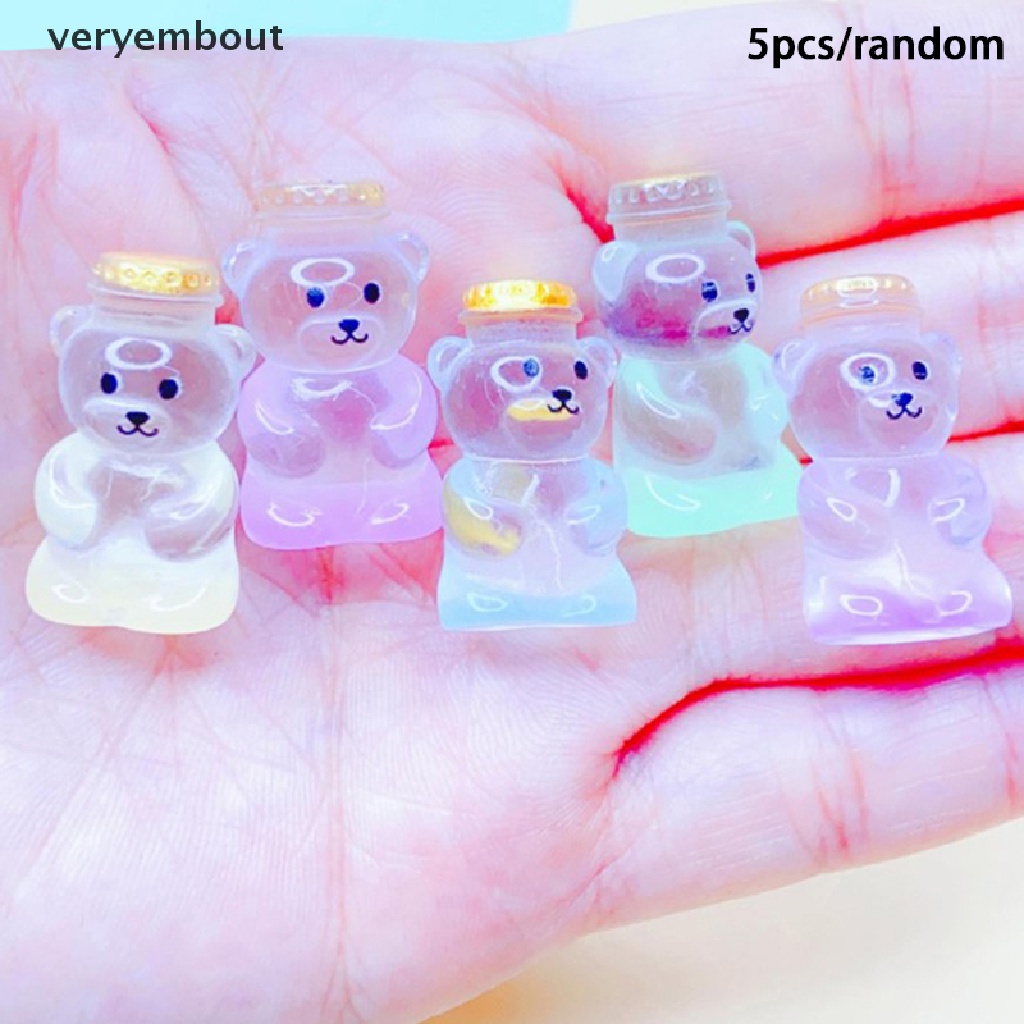 Ut Bộ 5 Tượng Gấu Phát Sáng Trong Bóng Tối Trang Trí