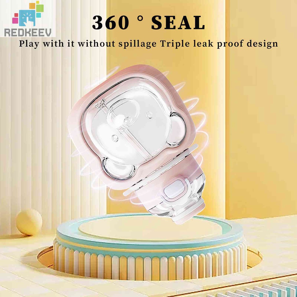 Bình Nước Nhựa 1000ml Có Ống Hút Và Dây Đeo Dễ Thương Cho Bé