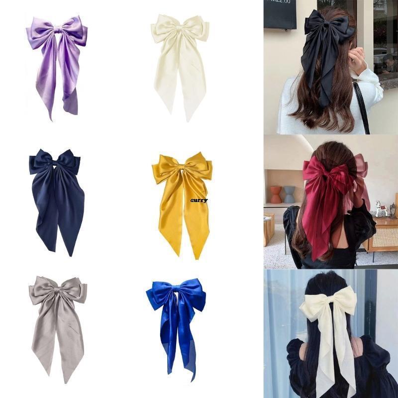 ✿ Kẹp Tóc Nơ Lớn Bằng Satin Dễ Thương Cho Nữ