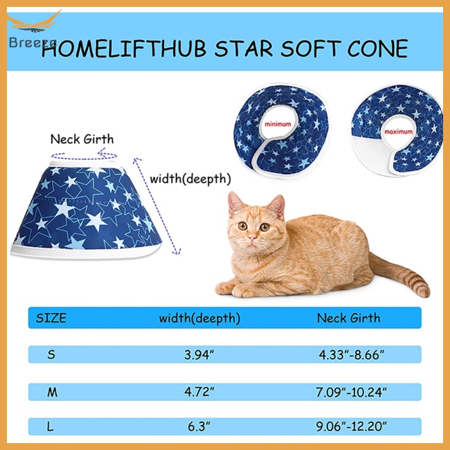 Vòng Cổ Elizabethan Chống Thấm Nước Chống Liếm Có Thể Điều Chỉnh Dành Cho Thú Cưng