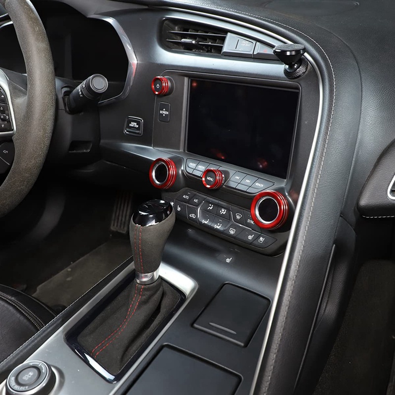 Vỏ Bọc Nút Điều Khiển Âm Lượng AC Màu Đỏ Cho Chevrolet Corvette C7 2014-2019