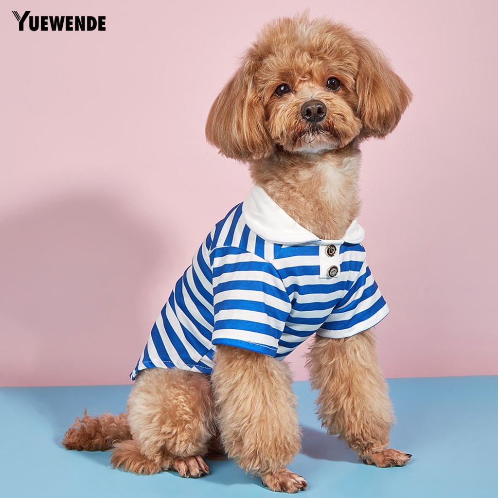 Yue.z Áo Sơ Mi Cổ Thủy Thủ Kẻ Sọc Thoáng Khí Thời Trang Mùa Hè Cho Thú Cưng