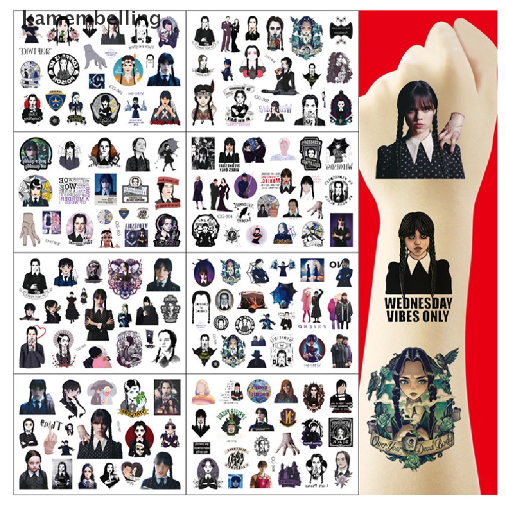 Kamembelling 1 Tờ Nhãn Dán Trang Trí Xe Hơi Laptop Điện Thoại Hình Addams Kinh Dị Mỹ