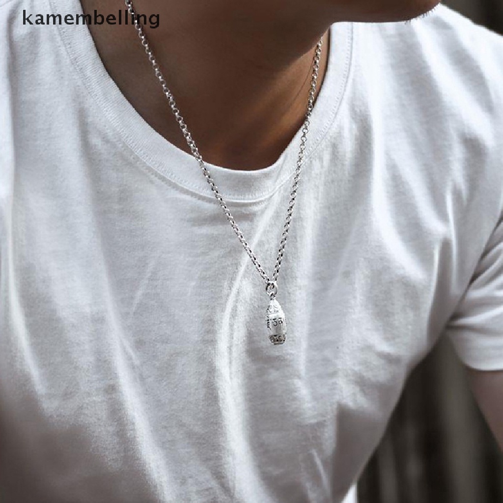 Kamembelling Mặt Vòng cổ Bằng Đồng Màu Bạc Hình Viên Thuốc Chống Thấm Nước