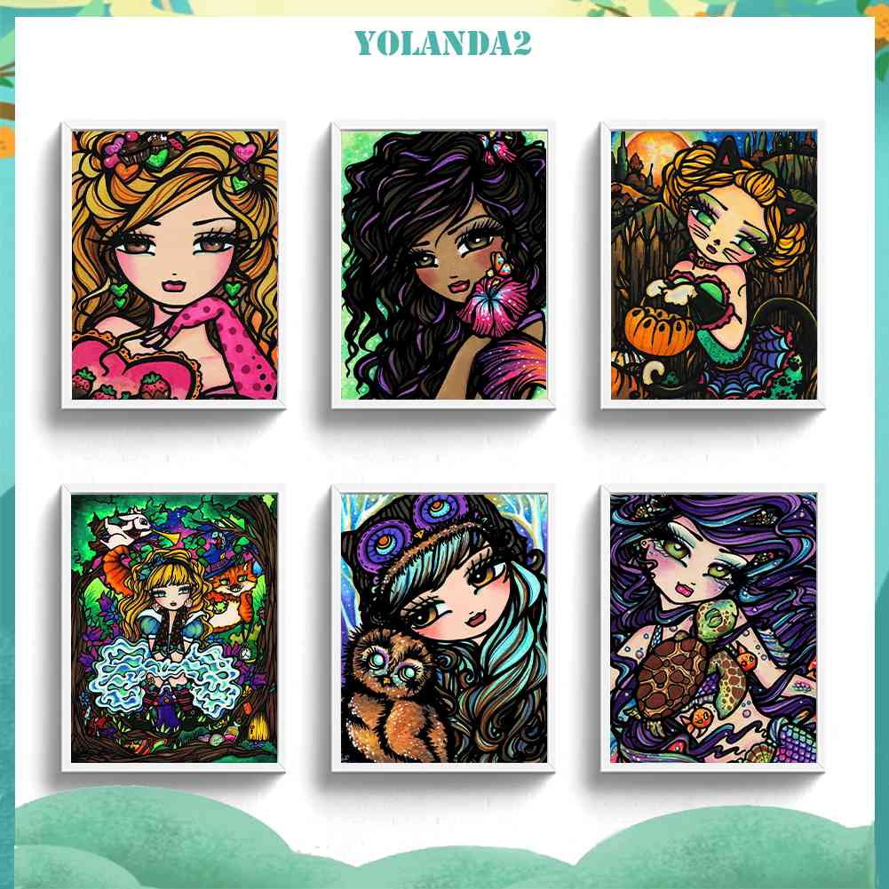Tranh Đính Đá Kim Cương Toàn Bộ 5D DIY Hình Vẽ Cô Gái Trang Trí Nhà Cửa