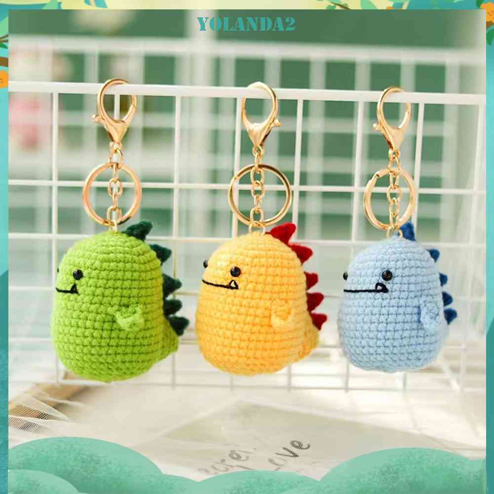 Móc Khóa Hình Khủng Long Đan Len Dễ Thương Cho Người Mới Bắt Đầu