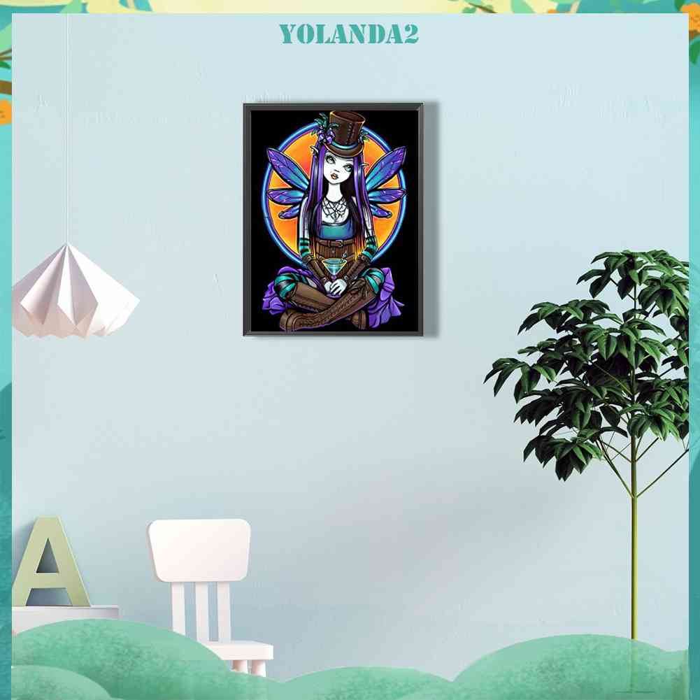 Bộ Tranh Đính Đá 5D Họa Tiết Hoạt Hình Cô Gái Độc Đáo DIY Dùng Trang Trí Nhà Cửa